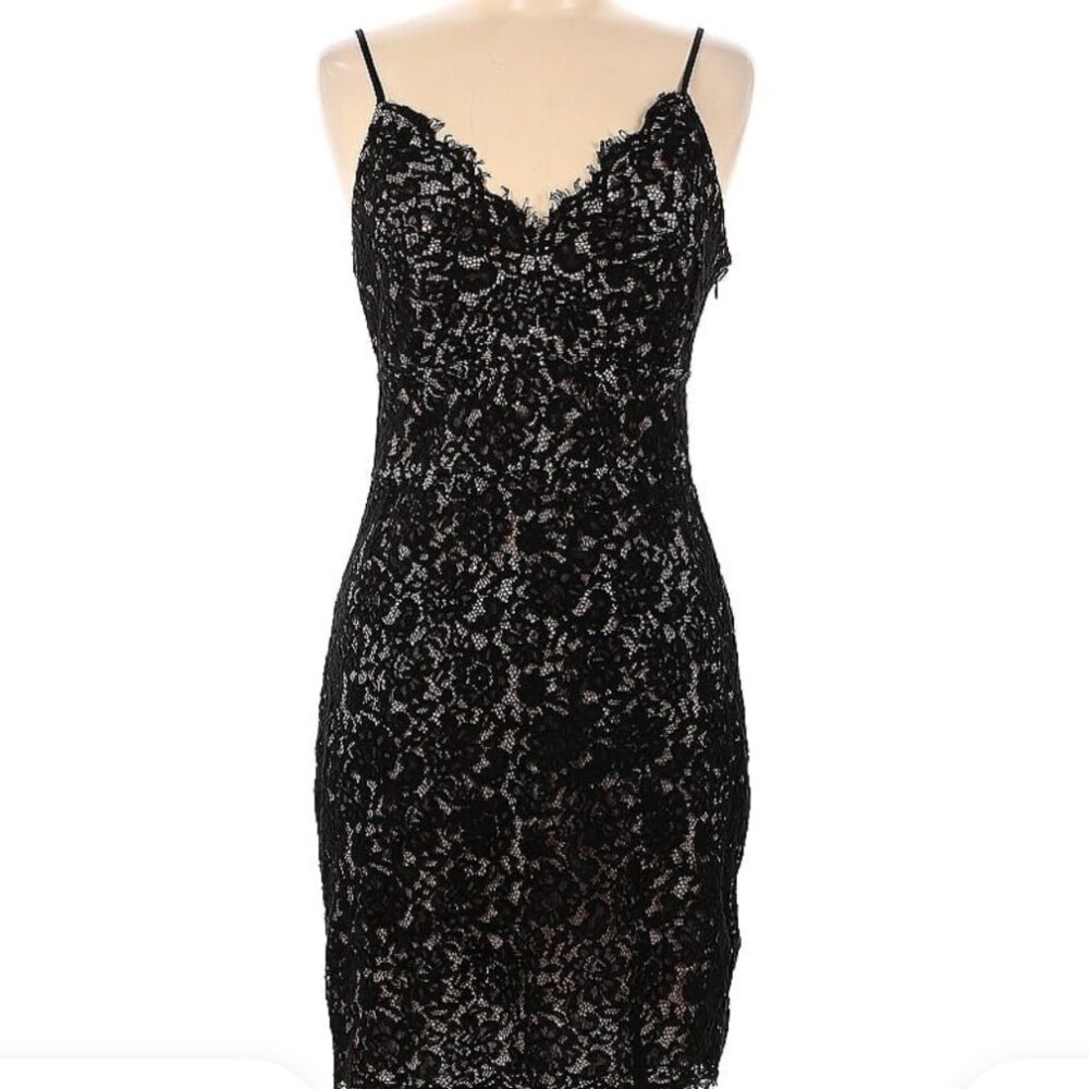 Black Lace Mini Cocktail Dress